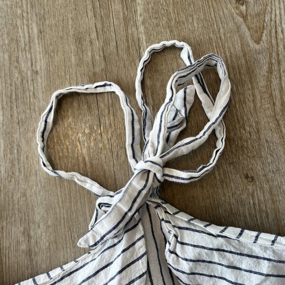 Womens GB White and Blue Stripe Blouse - S - Picture 4 of 9